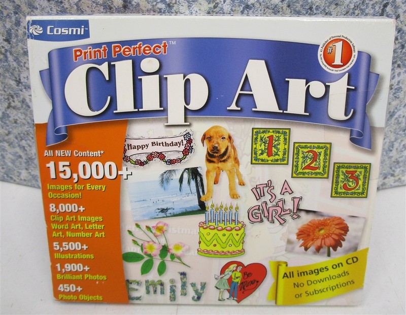 Software PC Print Perfect Clip Art Windows 98SE/ME/2000/XP NEW SEALED