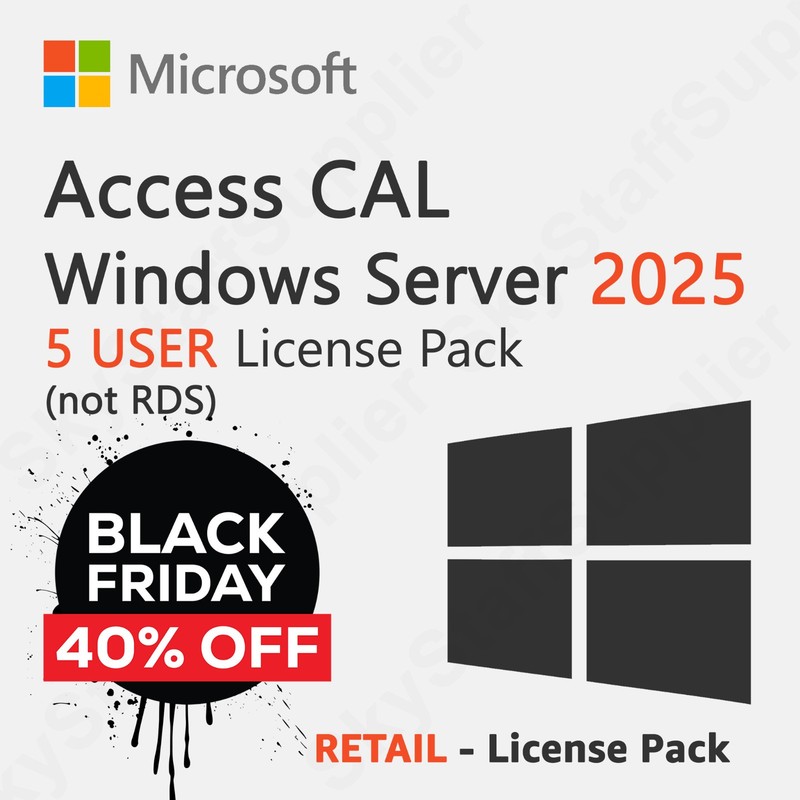 Microsoft Windows Server 2025 - 5 USERS ACCESS CALs [not RDS] RETAIL PACK NEW gallery