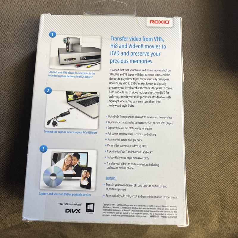 Roxio Easy VHS to DVD 3 Convert Old Home Movies VHS Tapes To DVD 253000 New gallery