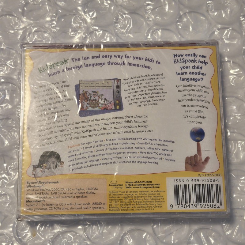 KidSpeal' - Spanish French German Italian Japanese Hebrew (CD Rom) New Sealed gallery