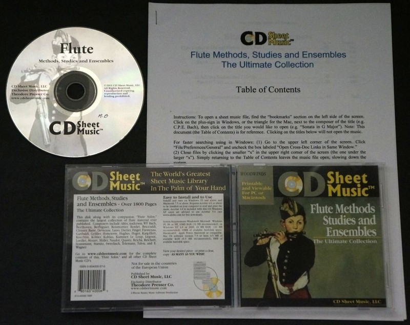 Woodwinds CD Sheet Music FLUTE METHODS STUDIES ENSEMBLES ULTIMATE Mac PC CD-ROM