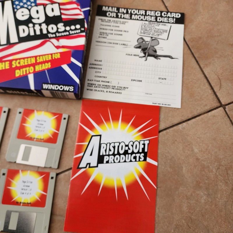 Vtg 1995 Aristo-soft "Mega Dittos" Screen Saver V 1 For Windows And Mac gallery