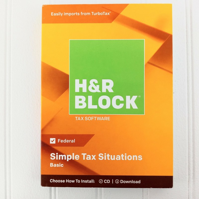 H&R Block Basic 2018 Simple Tax Solutions Tax Software NEW
