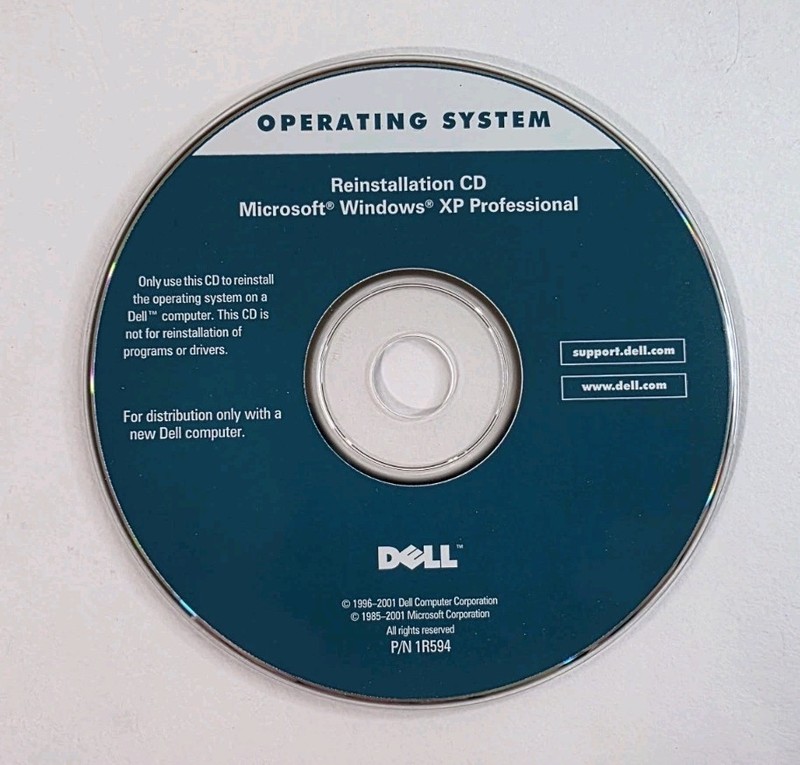 Microsoft Windows XP Professional DELL Reinstallation CD Disk