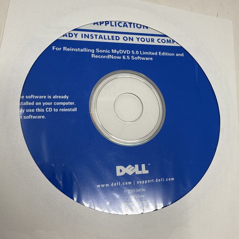 Dell Reinstalling Sonic MyDVD 5.0 Limited Edition and RecordNow 6.5 Software CD gallery