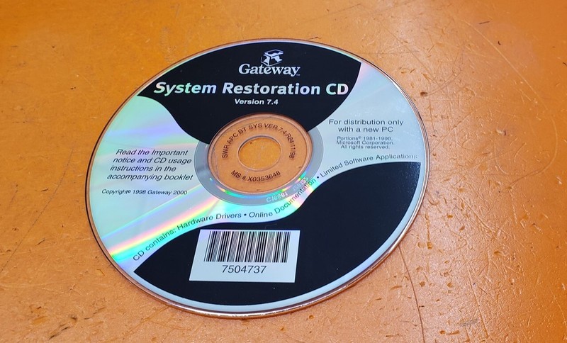 ⭐️⭐️⭐️⭐️⭐️ Gateway 2000 System Restoration CD Version 7.4