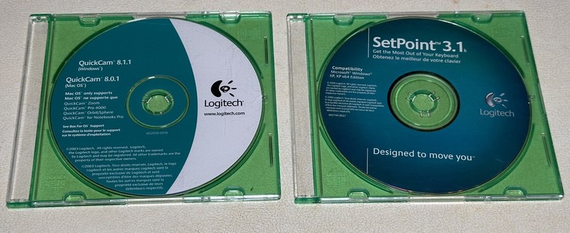 Lot of 16 Logitech Mouse Setpoint Rumblepad 2 QuickCam Software Disks gallery