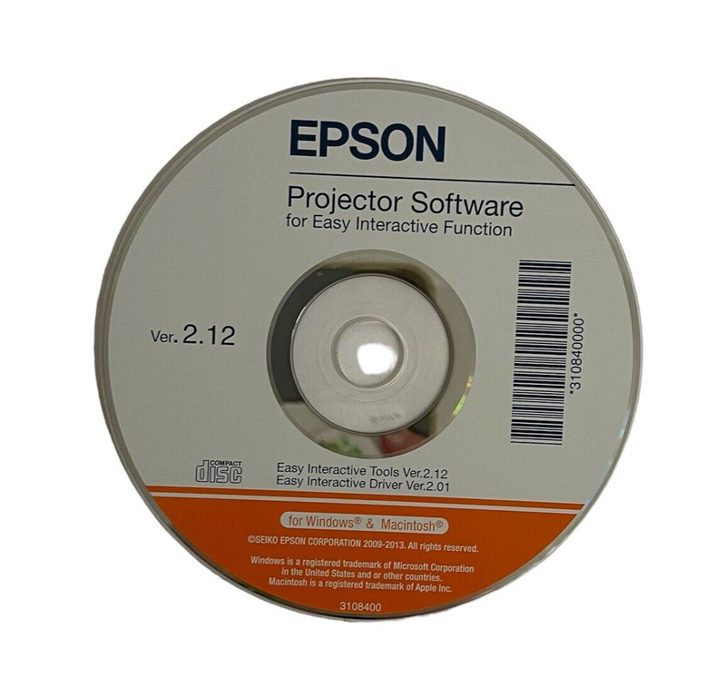 EPSON projector software CD ROM for Windows and macOS Version 2.12