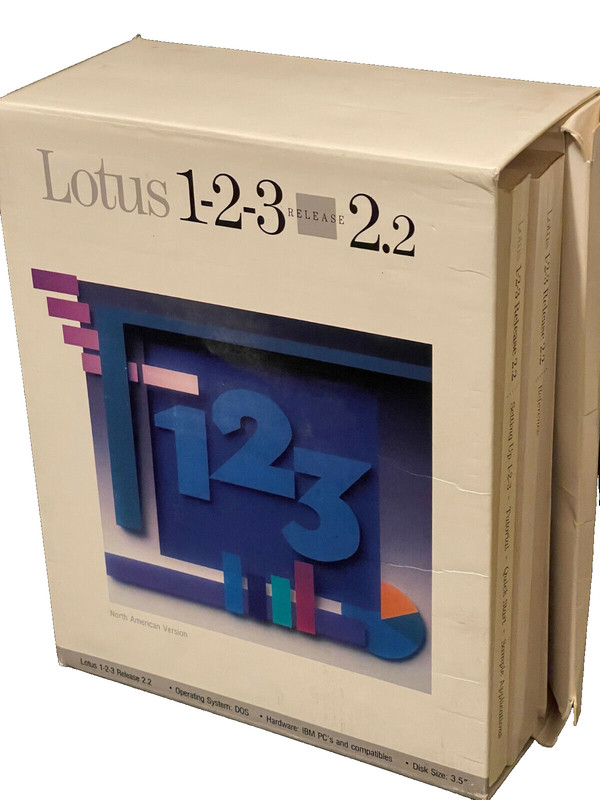 LOTUS 123 RELEASE 2.2 IBM LOTUS123 010131 RARE ORIGINAL BOX SOME USE COLLECTIBLE