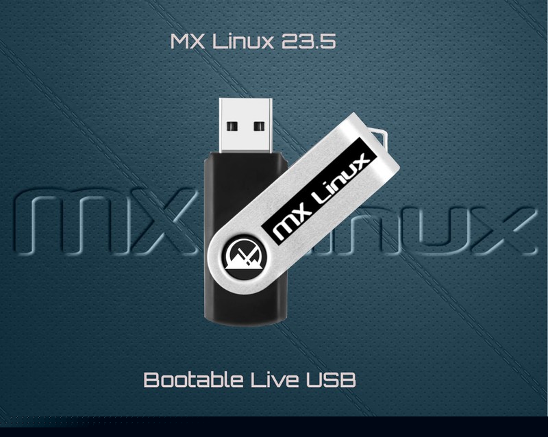 MX Linux 23.5 Latest 64-bit Bootable USB Installer & Live System USB Drive