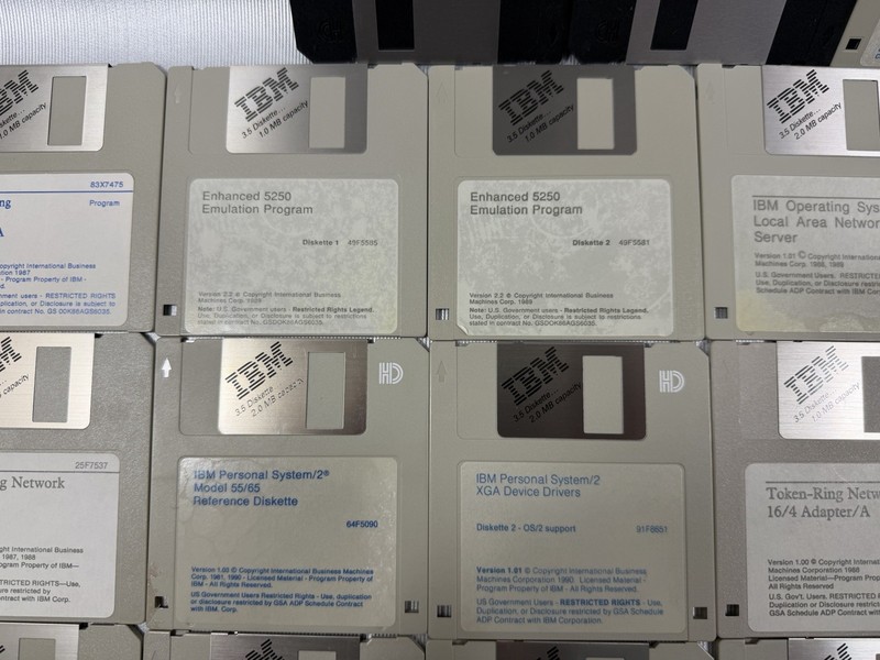 Vtg IBM Computer Floppy Disk Diskette Lot of 45 Software Drivers Programs Guide gallery