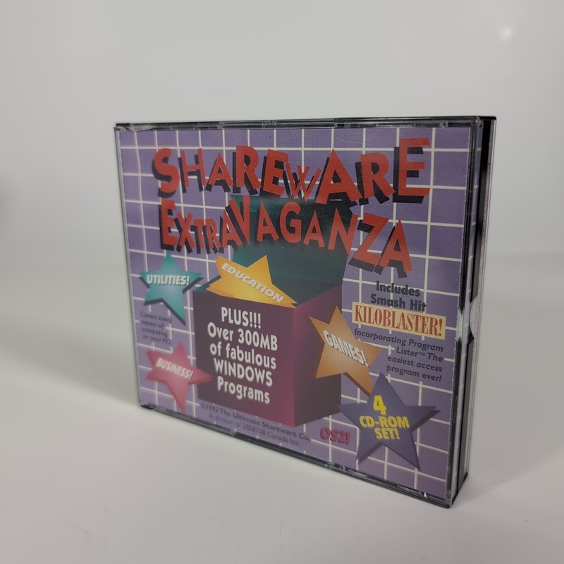 Rare 1993 Shareware Extravaganza 4 CD Windows OS/2 MS-DOS Kiloblaster PC Retro