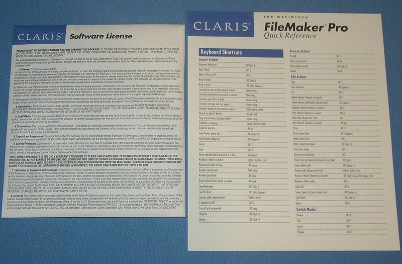 1993 Claris FileMaker Pro 2.0 Apple Macintosh OS System 7 on 3.5" & 5.25" Floppy gallery