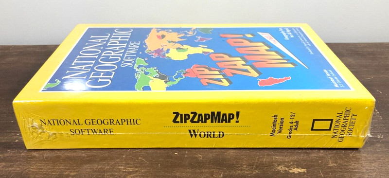 National Geographic Software Zip Zap Map! World Macintosh Mac 1994 New Sealed gallery