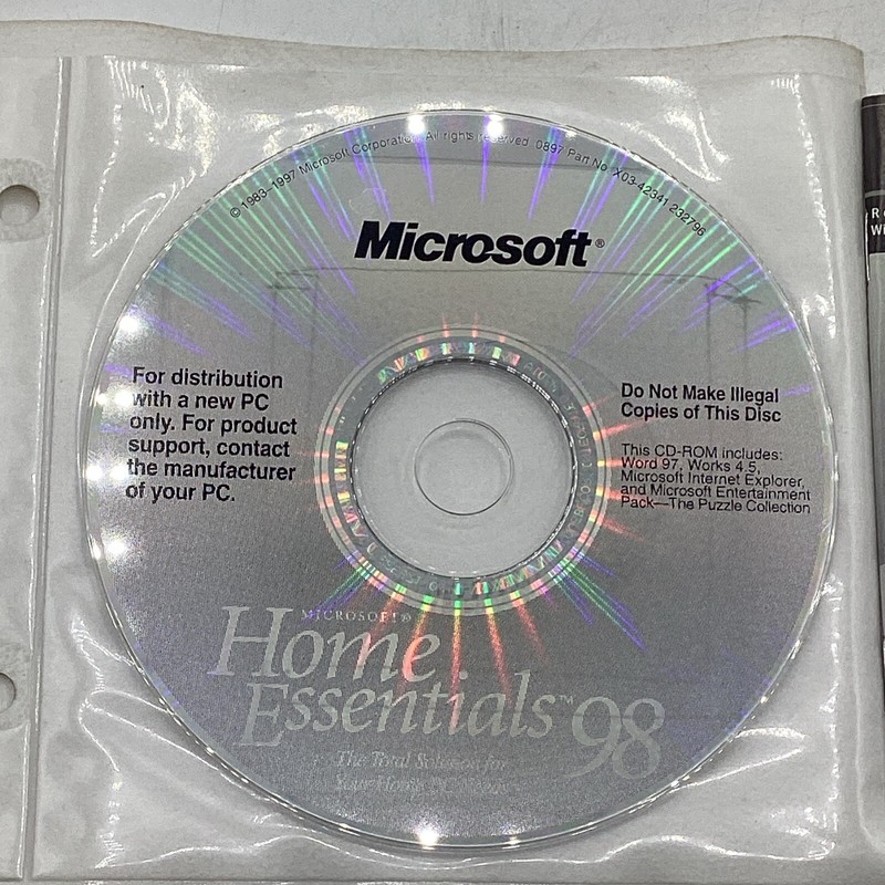 1997 Microsoft Home Essentials 98 New PC CD-ROM + Information Booklet gallery