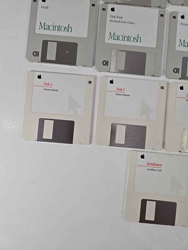 Lot 13 Apple Floppy Disk 3.5" Install Macintosh,Mac OS Style Writer Software gallery