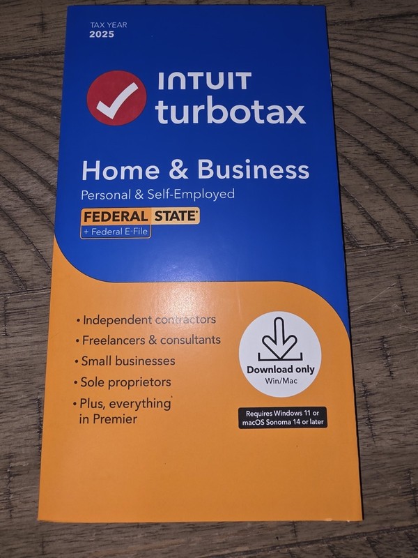 Turbo Tax Home & Business 2025 Unopened NUMBER KEY INCLUDED & Shipped