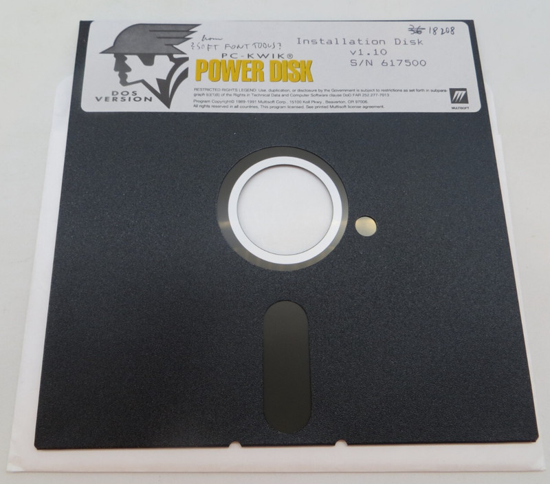 PC-KWIK POWER DISK v1.10 DOS Version 5.25″ Floppy Disc computer software