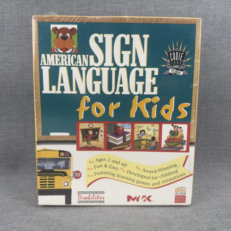 American Sign Language Dictionary Gold Edition + ASL for Kids CD-ROM Lot Sealed gallery
