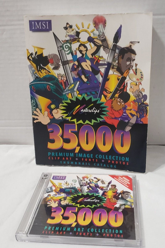 PC Masterclips 35000 Premium Image Collection Software- 2 CDs +CATALOG 1996