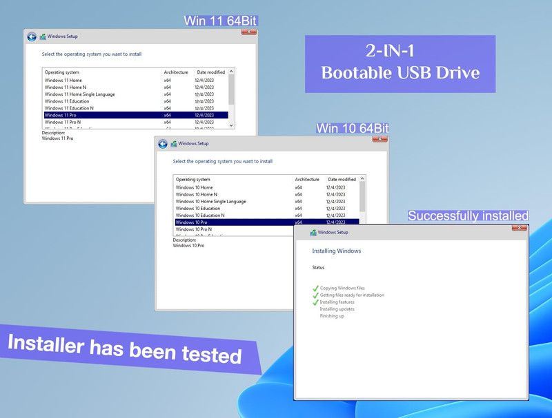 32GB - Bootable Windows 10&11, USB Driver 3.2Gen for Reinstall Windows, Reset Pa gallery