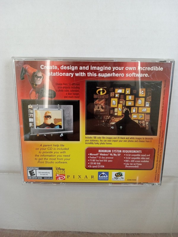 The Incredibles PC-CD Rom Print Studio Disney Pixar Sealed Software Rated E gallery