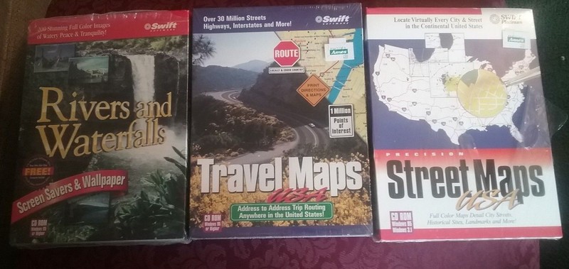 Windows 95 CD ROM Street Maps, Screen Savers Wallpaper, Travel Maps