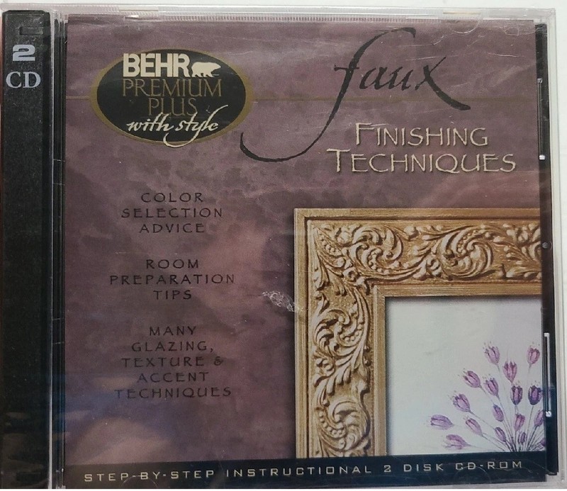 Faux Finishing Techniques Instructional CD-ROM BEHR 2 Disc Set PC 2003 NEW