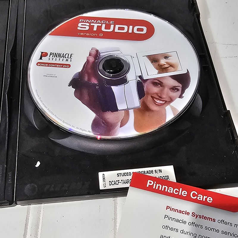 Pinnacle Studio Version 9 Upgrade Kit Disc PC CD-ROM+Bonus DVD + Product Manual gallery