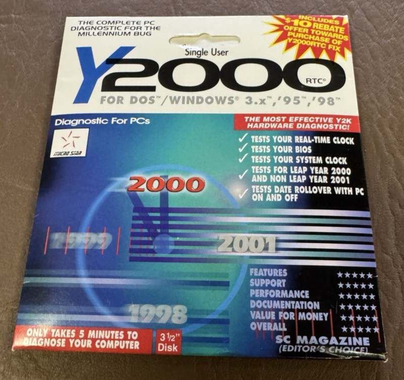 Vintage-Y2K Software Millenium Bug Fix- Sealed BIN/Offer Blast from the Past!