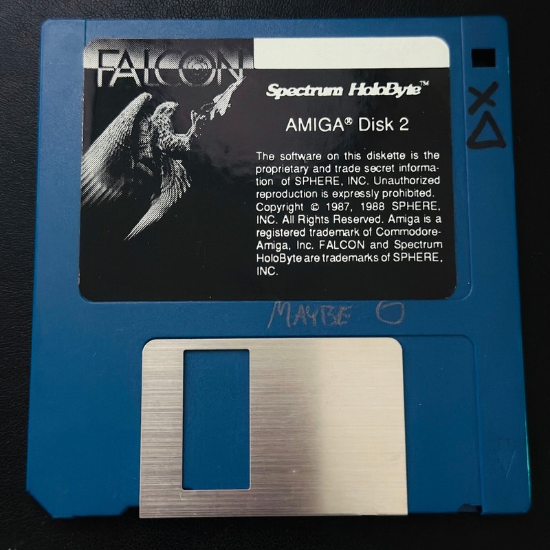 Falcon Spectrum HoloByte AMIGA Disk 2 3.5in Floppy Disk Software
