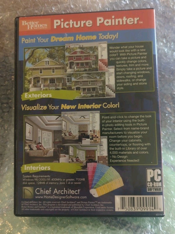 PICTURE PAINTER Better Homes and Gardens, Home Painting Software, PC CD-ROM gallery