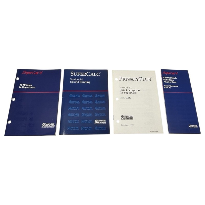 SuperCalc Version 5.0 1988 Computer Associates Complete w/ Guides & 5.25” Disks gallery