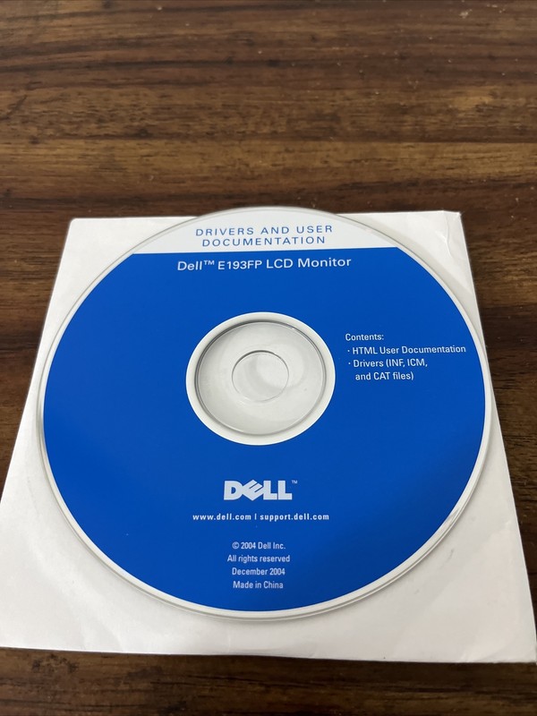 Drivers and User Documentation for Dell E193FP LCD Monitor DISK ONLY