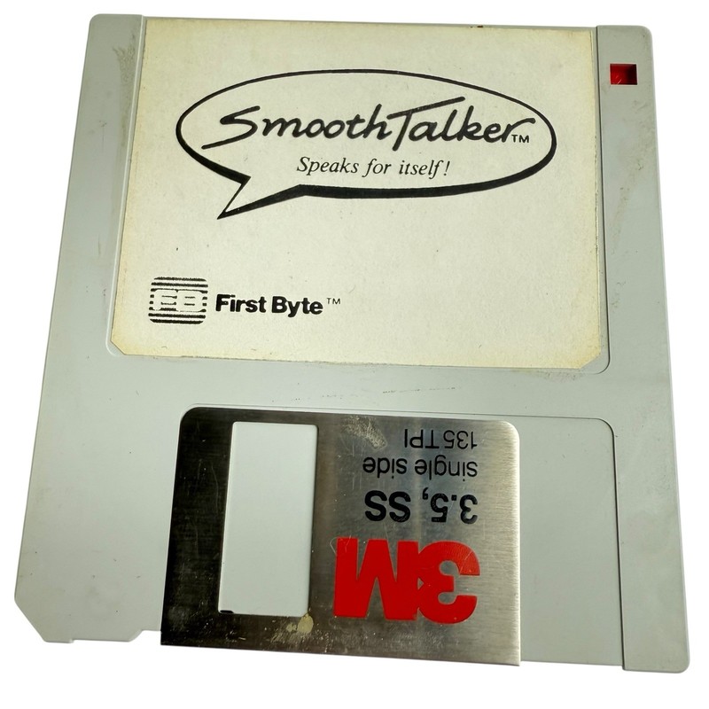 Vintage Apple Macintosh Talking Software Disk Smooth Talker 3.5” Speaks Text