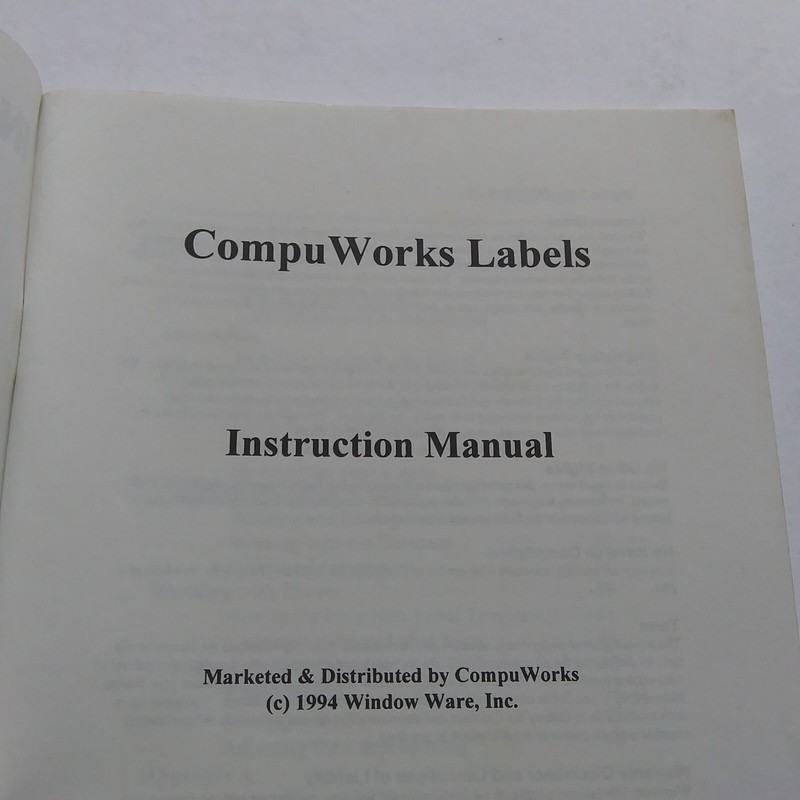 CompuWorks Create and Print Labels-Instruction Manual - used with Windows 3.1 gallery