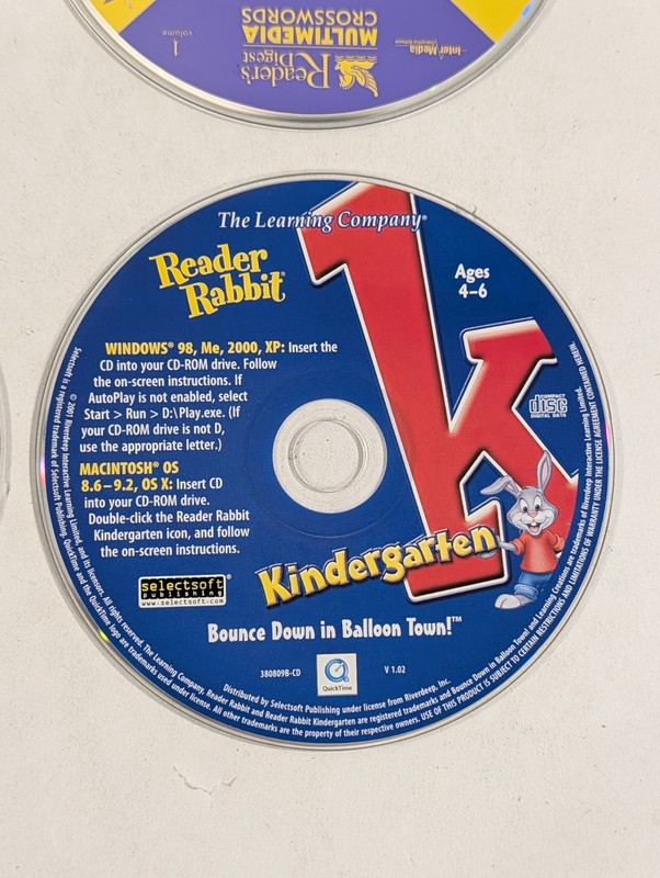 4 Loose Kindergarten Learning PC CD-ROMs | Jumpstart Reader Rabbit Reading Math gallery