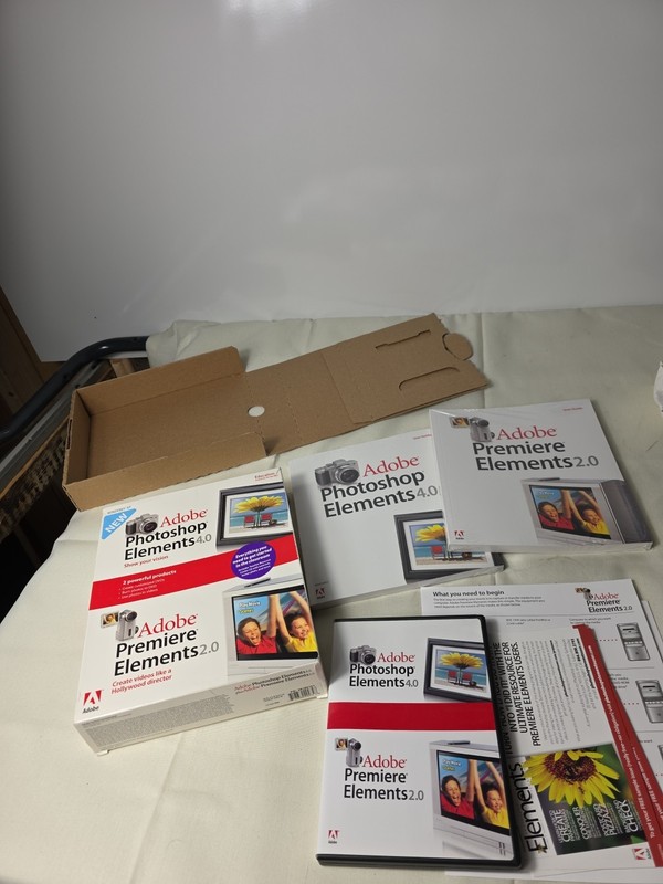 Photoshop Elements 4.0 And Adobe Premier Elements 2.0 W/ Sealed Premiere Manual
