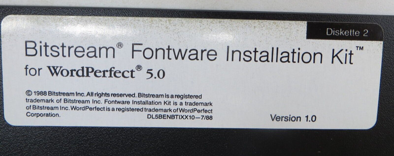 Bitstream Fontware Installation Kit for WordPerfect 5.0 5.25" Floppy Disks 1988 gallery