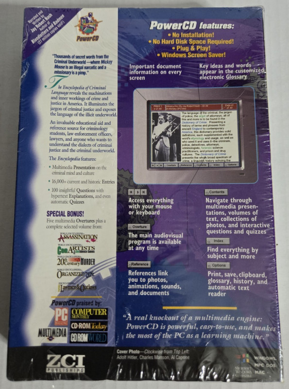 NEW Encyclopedia of Criminal Language PC Game CD-ROM Power CD ZCI Windows SEALED gallery