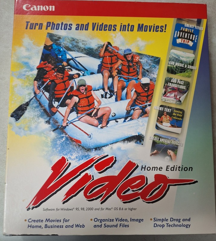Vintage CANON VIDEO HOME EDITION, PC/MAC Software WINDOWS 95, 98, 2000 & MAC OS