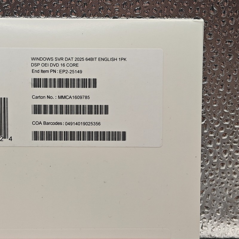 Authentic Microsoft Windows Server 2025 Datacenter-OEM 16 Core- (From D&H Dist) gallery