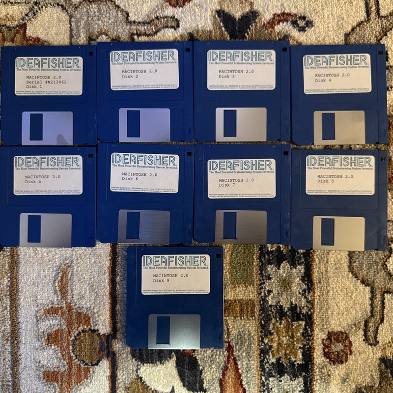 RARE/VINTAGE IdeaFisher Brainstorming & Problem Solving Software MAC 1-9 FLOPPY
