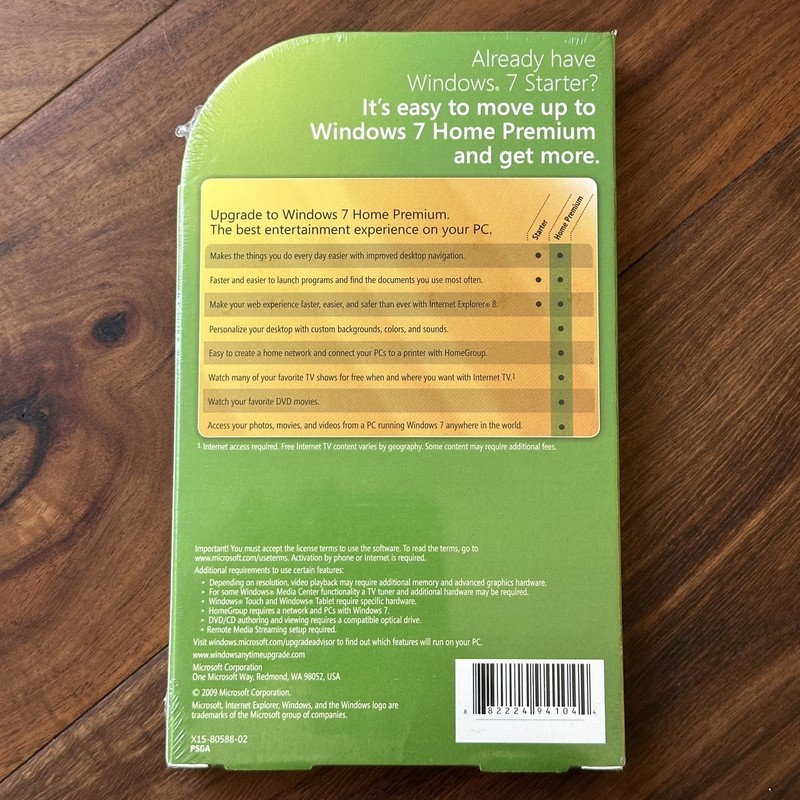 Microsoft Windows 7 Home Premium Upgrade Factory Sealed Complete in Box gallery