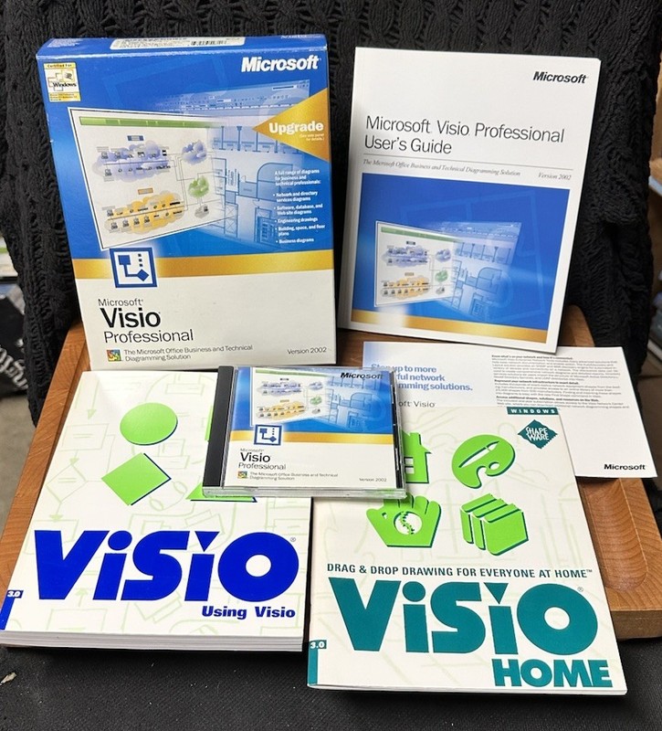 VINTAGE – Microsoft Visio Professional Version 2002 -Big Box Software PC Windows