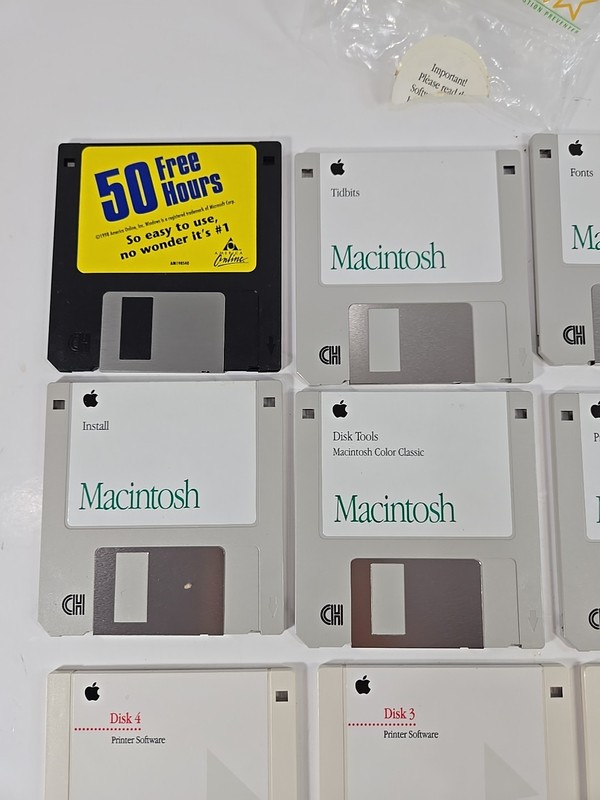 Lot 13 Apple Floppy Disk 3.5" Install Macintosh,Mac OS Style Writer Software gallery
