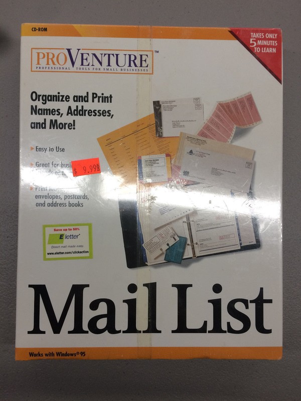 ProVenture Mail List – CD-ROM Windows 95 NiB New MySoftware Company 1998