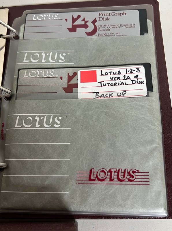 Vintage Leather 1985 Lotus 123 1-2-3 Release 2 5.25" Floppy Manuals Software gallery