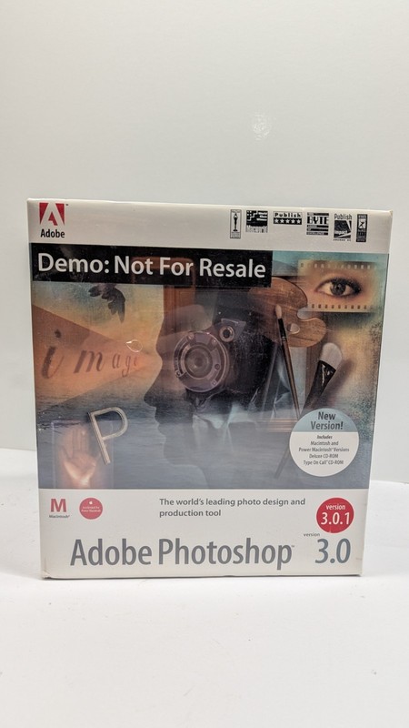 Sealed Adobe Photoshop 3 Macintosh Apple NOS New Collector Software Rare gallery