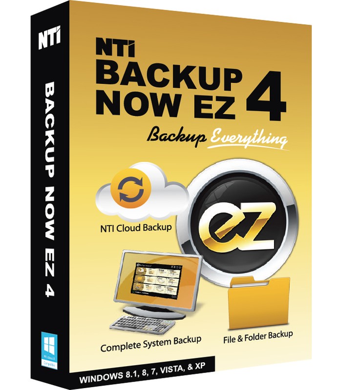 NTI Backup Now EZ 4, Backup & Recovery for Win 10, 8, 7, Vista or XP – DOWNLOAD